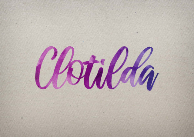 Free photo of Clotilda Watercolor Name DP