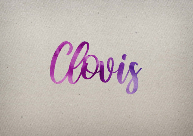 Free photo of Clovis Watercolor Name DP