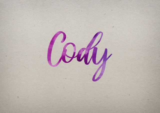Free photo of Cody Watercolor Name DP