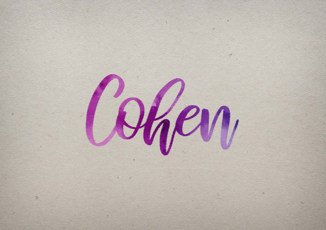 Free photo of Cohen Watercolor Name DP