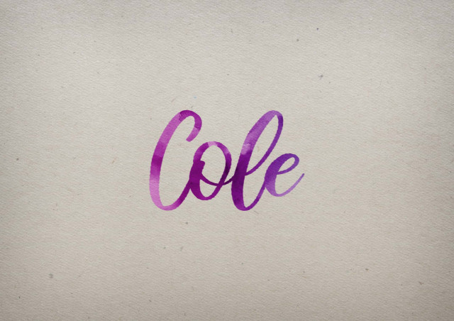 Free photo of Cole Watercolor Name DP