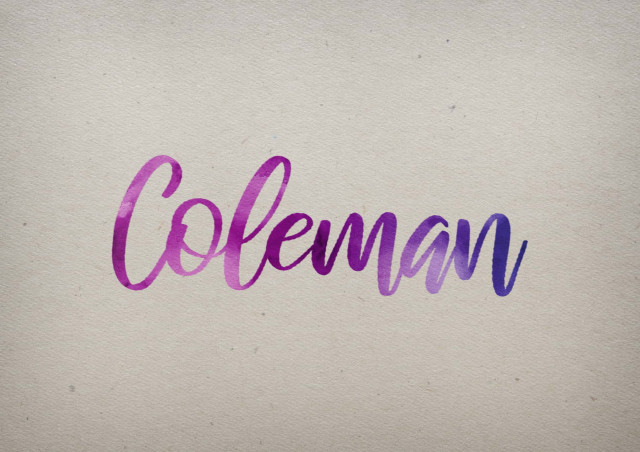 Free photo of Coleman Watercolor Name DP
