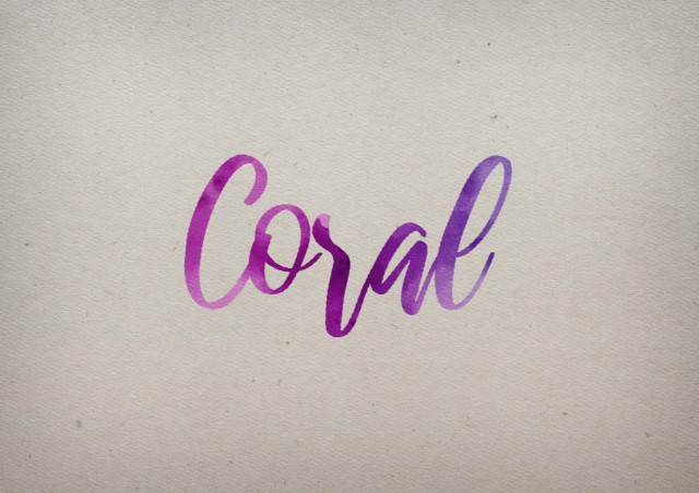 Free photo of Coral Watercolor Name DP