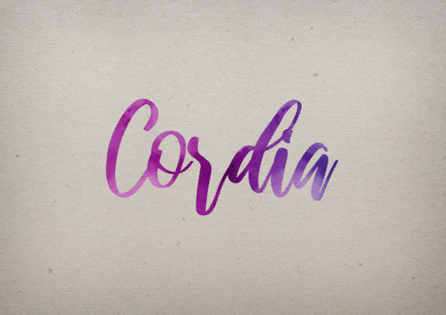 Free photo of Cordia Watercolor Name DP