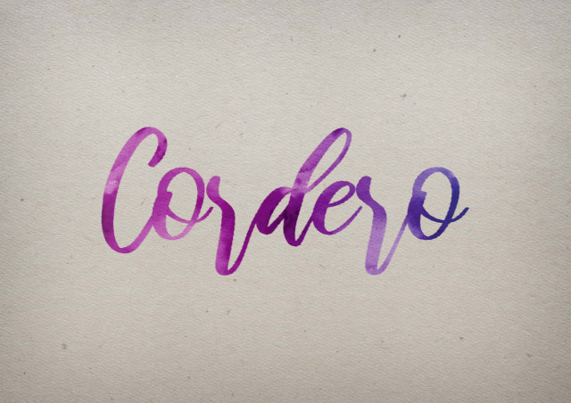 Free photo of Cordero Watercolor Name DP