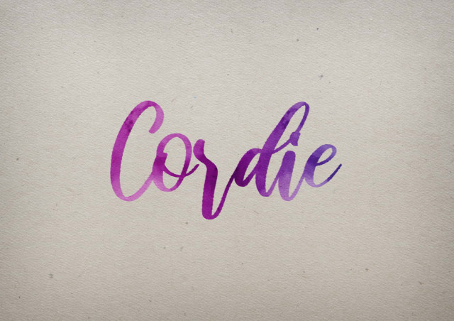 Free photo of Cordie Watercolor Name DP