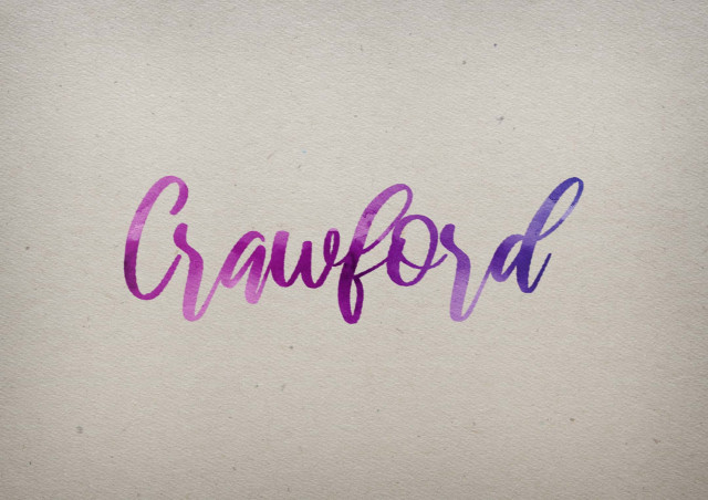 Free photo of Crawford Watercolor Name DP