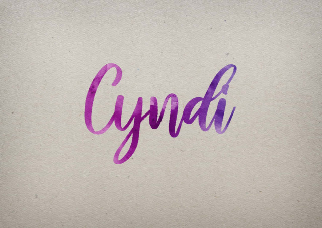 Free photo of Cyndi Watercolor Name DP