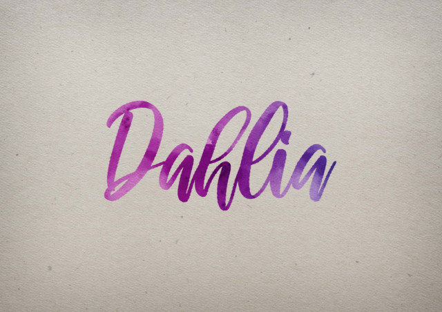 Free photo of Dahlia Watercolor Name DP