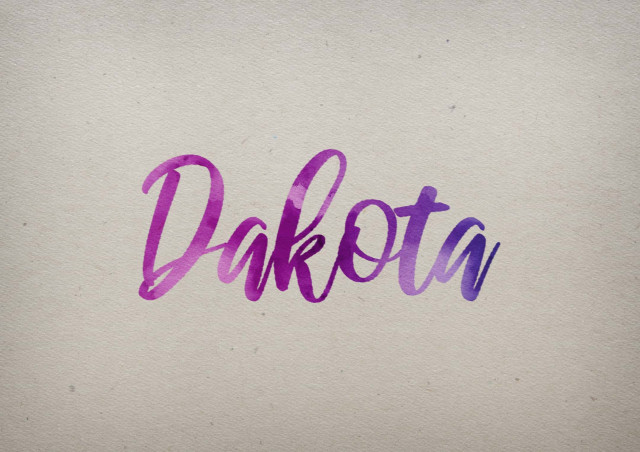 Free photo of Dakota Watercolor Name DP