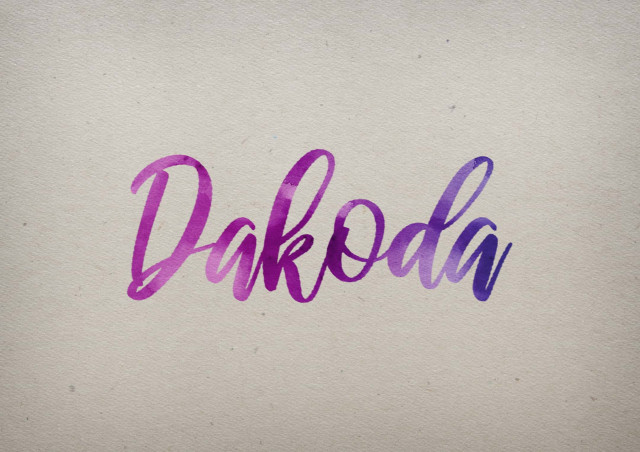 Free photo of Dakoda Watercolor Name DP