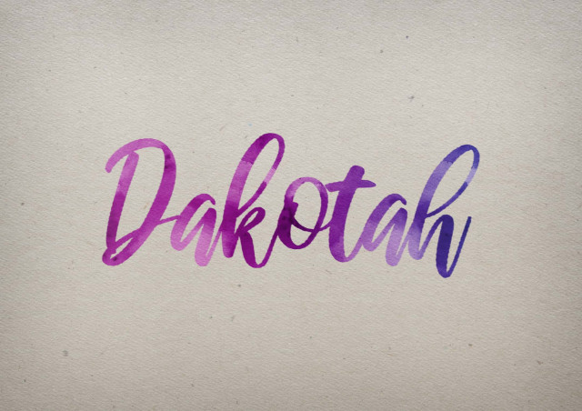 Free photo of Dakotah Watercolor Name DP