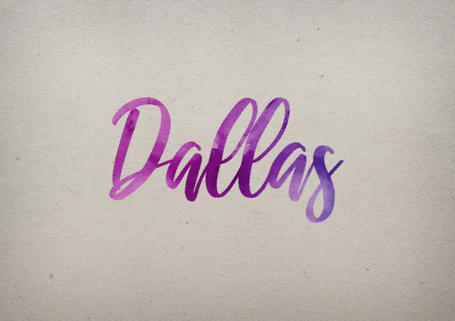 Free photo of Dallas Watercolor Name DP