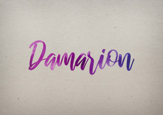 Free photo of Damarion Watercolor Name DP