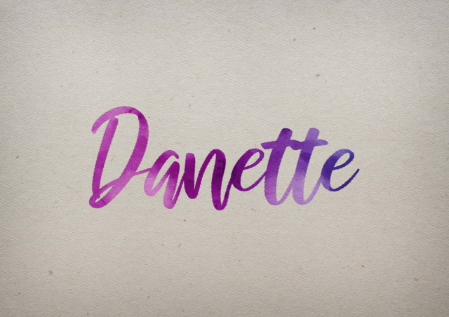 Free photo of Danette Watercolor Name DP