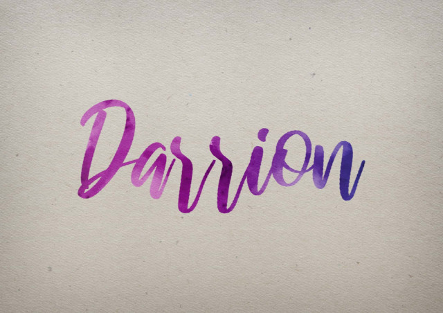 Free photo of Darrion Watercolor Name DP