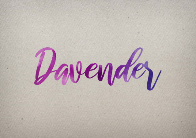Free photo of Davender Watercolor Name DP