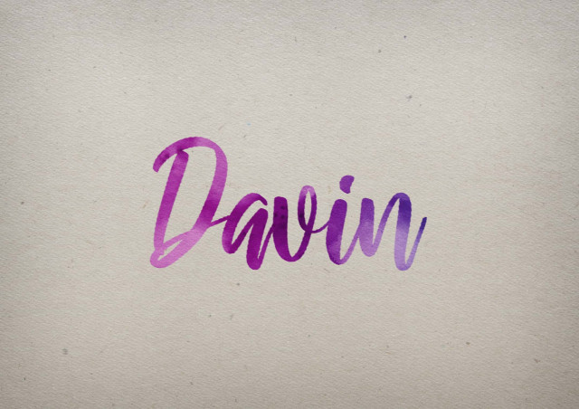 Free photo of Davin Watercolor Name DP