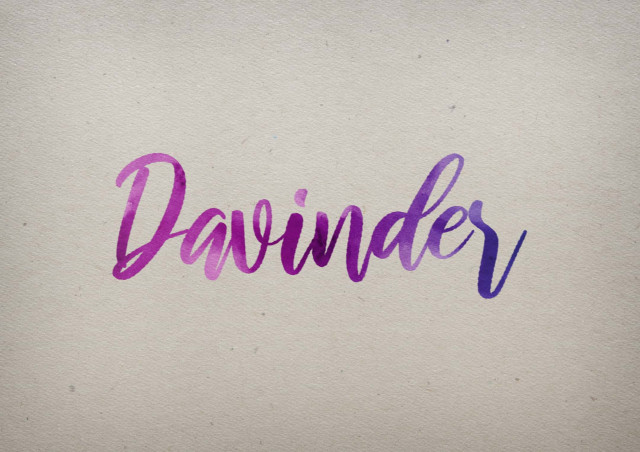 Free photo of Davinder Watercolor Name DP