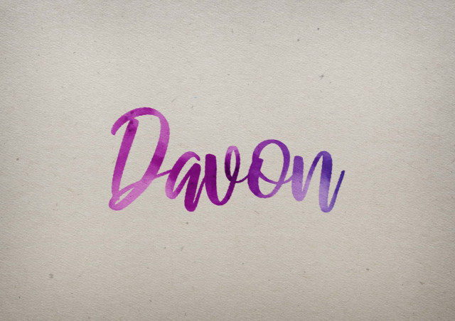 Free photo of Davon Watercolor Name DP