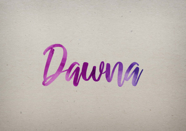 Free photo of Dawna Watercolor Name DP