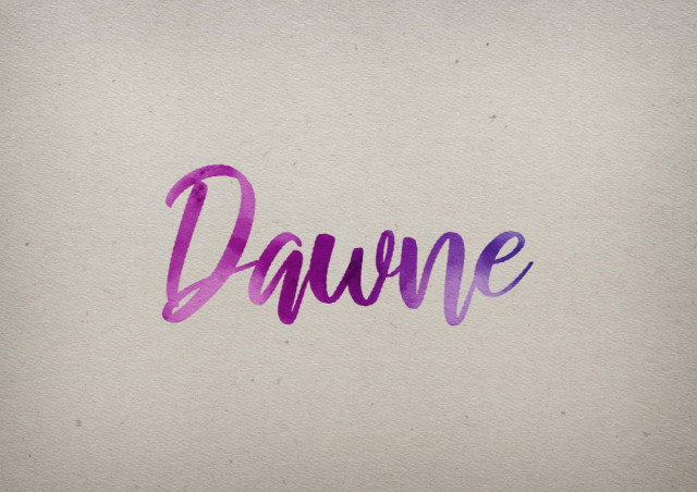 Free photo of Dawne Watercolor Name DP