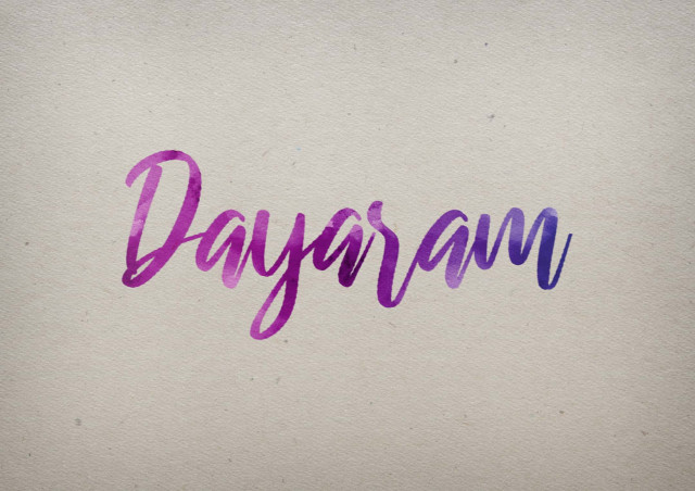 Free photo of Dayaram Watercolor Name DP