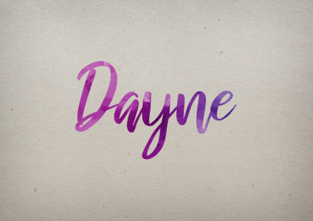 Free photo of Dayne Watercolor Name DP