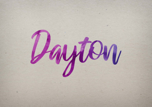 Free photo of Dayton Watercolor Name DP