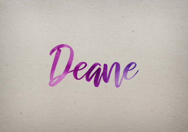 Free photo of Deane Watercolor Name DP