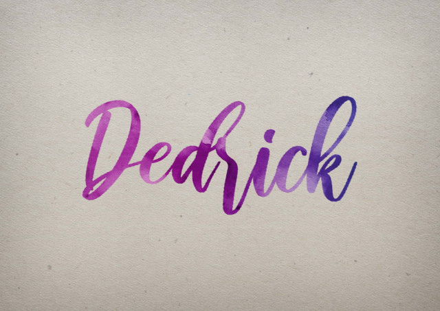 Free photo of Dedrick Watercolor Name DP