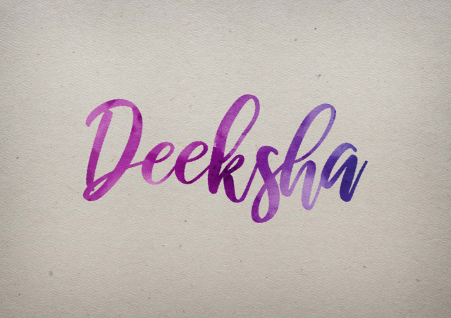 Free photo of Deeksha Watercolor Name DP