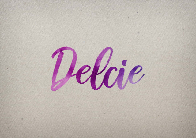 Free photo of Delcie Watercolor Name DP