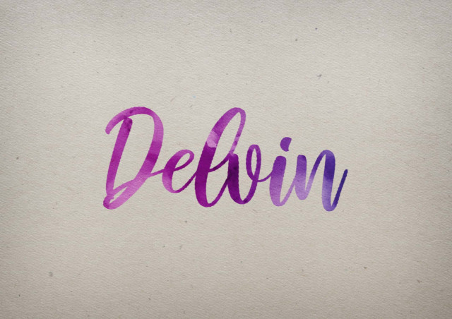 Free photo of Delvin Watercolor Name DP