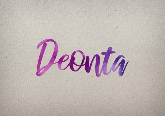 Free photo of Deonta Watercolor Name DP