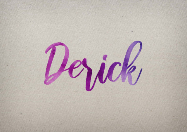 Free photo of Derick Watercolor Name DP