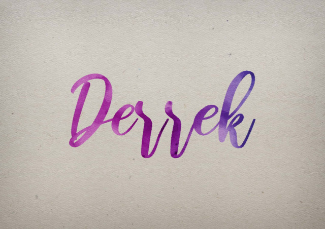 Free photo of Derrek Watercolor Name DP
