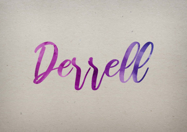 Free photo of Derrell Watercolor Name DP