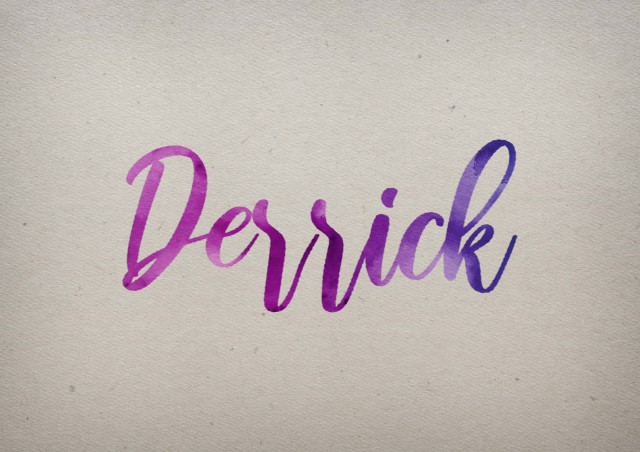 Free photo of Derrick Watercolor Name DP