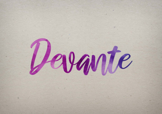 Free photo of Devante Watercolor Name DP