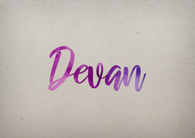 Free photo of Devan Watercolor Name DP