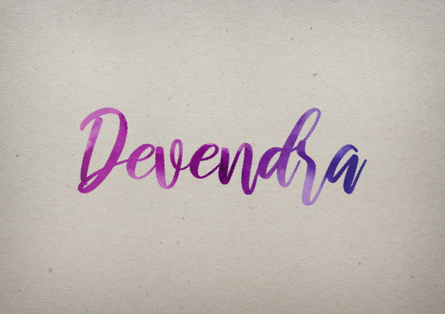Free photo of Devendra Watercolor Name DP
