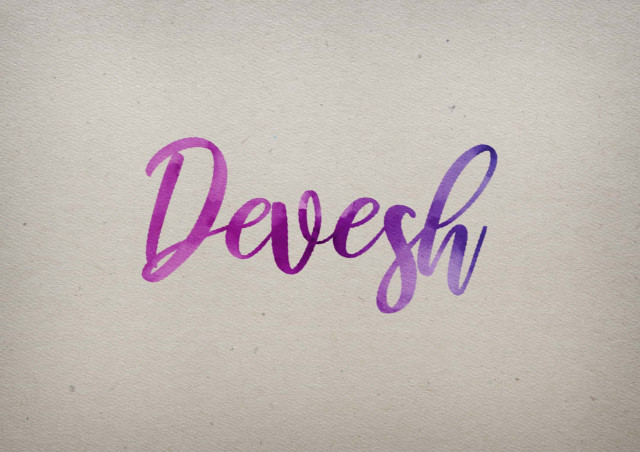 Free photo of Devesh Watercolor Name DP