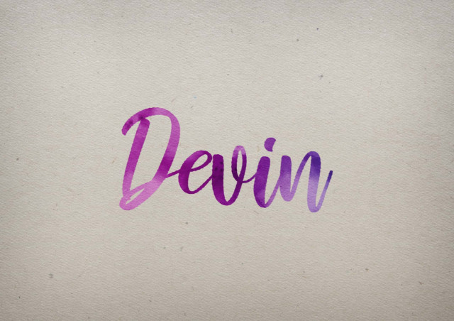 Free photo of Devin Watercolor Name DP