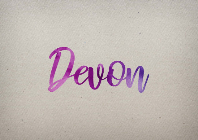 Free photo of Devon Watercolor Name DP