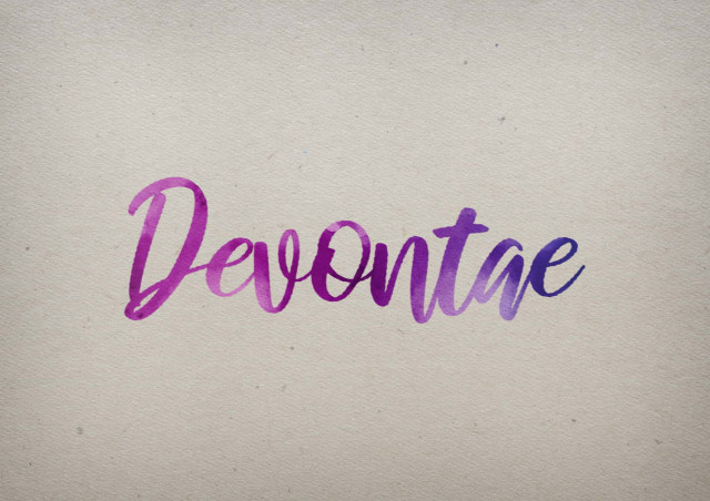 Free photo of Devontae Watercolor Name DP