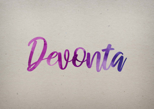 Free photo of Devonta Watercolor Name DP