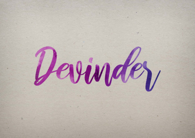 Free photo of Devinder Watercolor Name DP