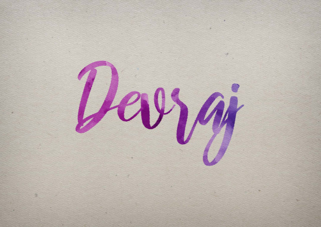 Free photo of Devraj Watercolor Name DP