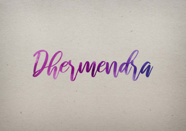 Free photo of Dhermendra Watercolor Name DP